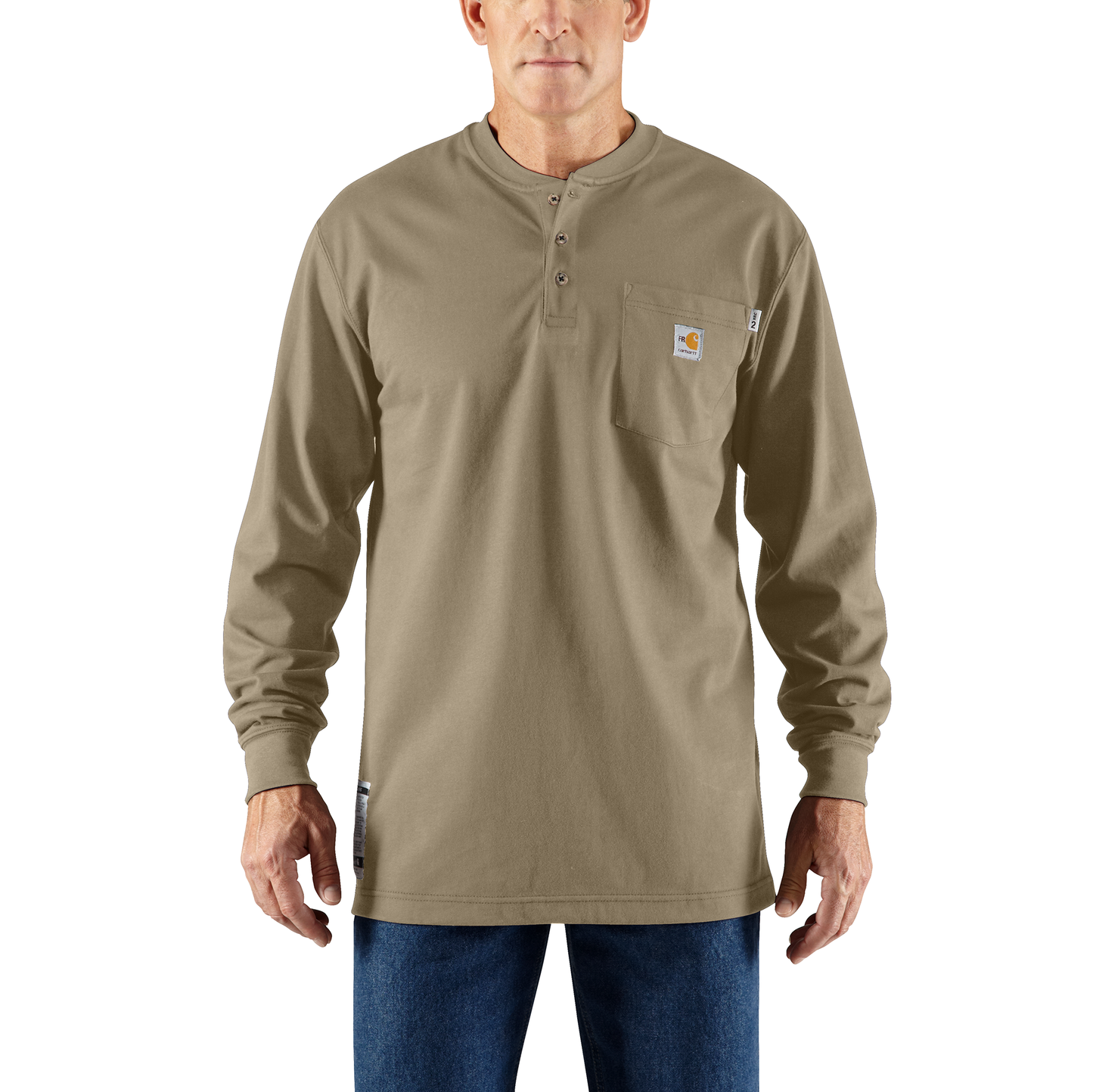 CARHARTT FR - FLAME RESISTANT FORCE LOOSE FIT MIDWEIGHT LONG-SLEEVE POCKET HENLEY T-SHIRT - 100237