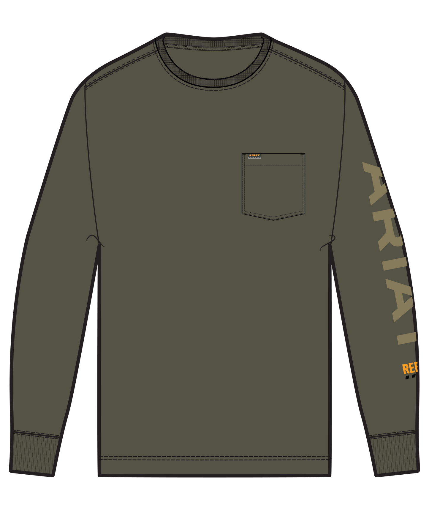 ARIAT - REBAR COTTON STRONG STANDARD LOGO POCKET T-SHIRT - 10062758