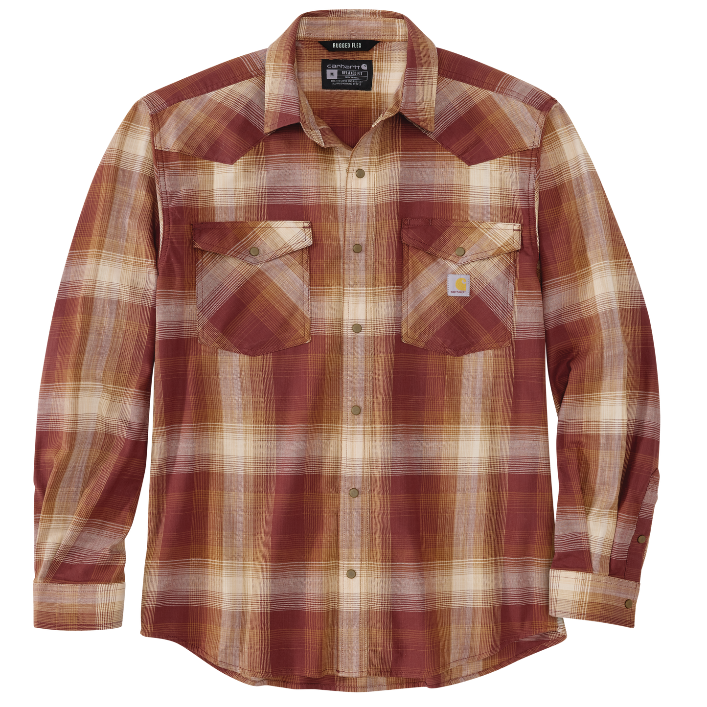 CARHARTT - MONTANA RUGGED FLEX RELAXED FIT LIGHTWEIGHT LONG-SLEEVE SNAP-FRONT PLAID SHIRT - 106756