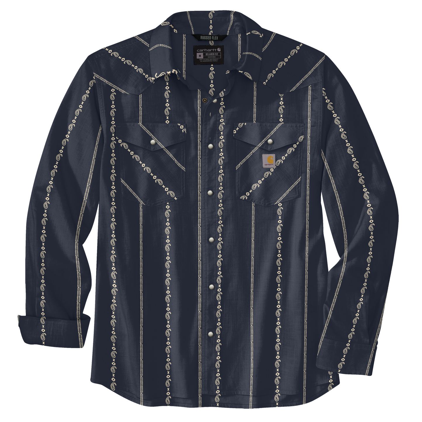 CARHARTT - MONTANA RUGGED FLEX RELAXED FIT LIGHTWEIGHT LONG-SLEEVE SNAP-FRONT PRINT SHIRT - 106905