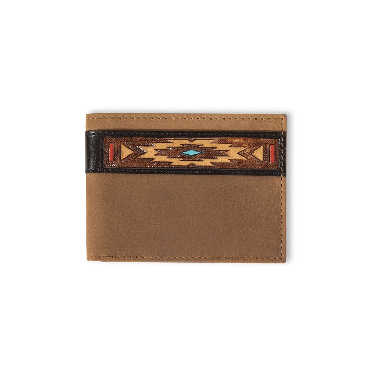 M&F - ARIAT BI-FOLD BROWN TRIBAL WALLET - A35585217