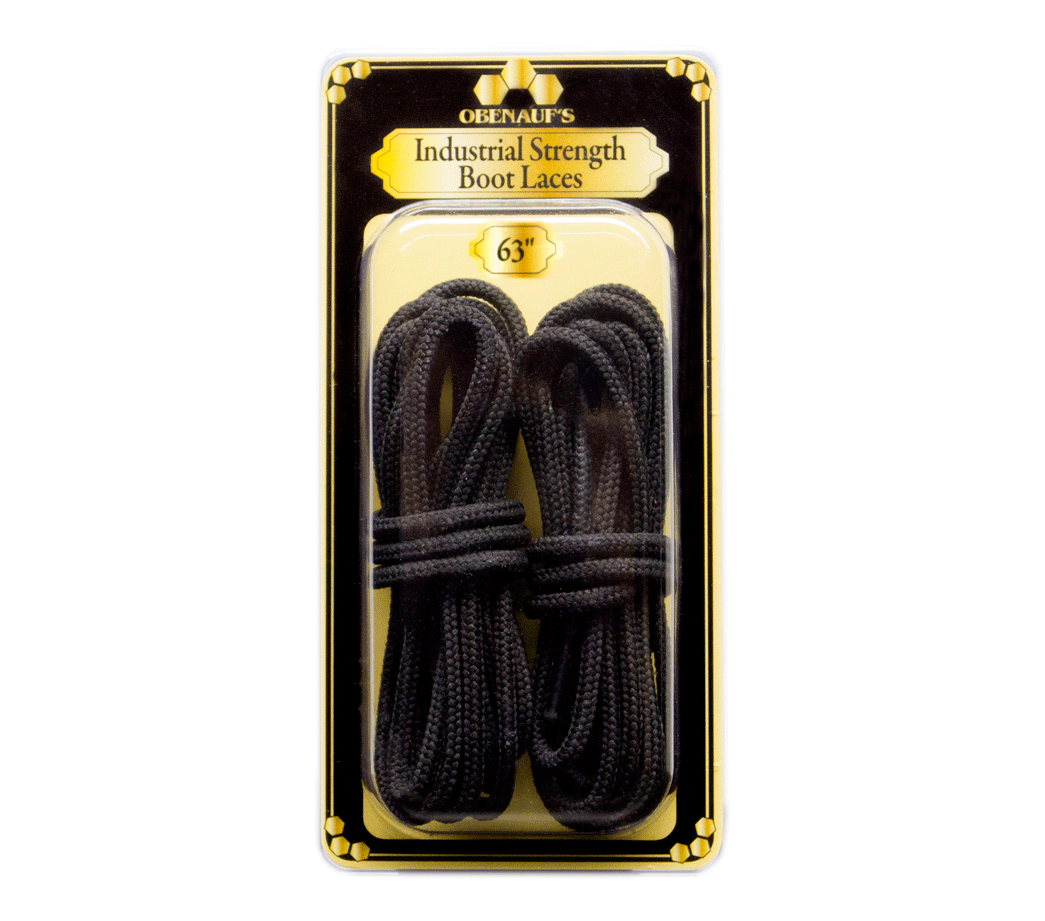 Obenauf's Boot Laces - Industrial Strength, Black Waxed, 1-Pair