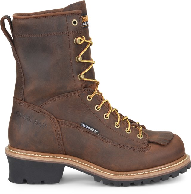 CAROLINA - 8" SPRUCE LOGGER - WATERPROOF - LACE TO TOE (SOFT TOE)- CA8824