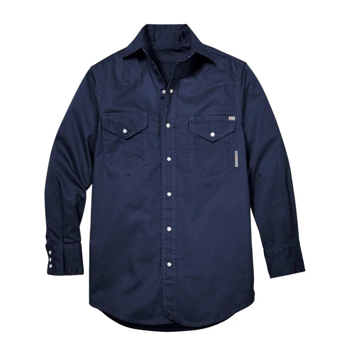 RASCO FR - BLUE CANVAS SNAP SHIRT - FR1003NV