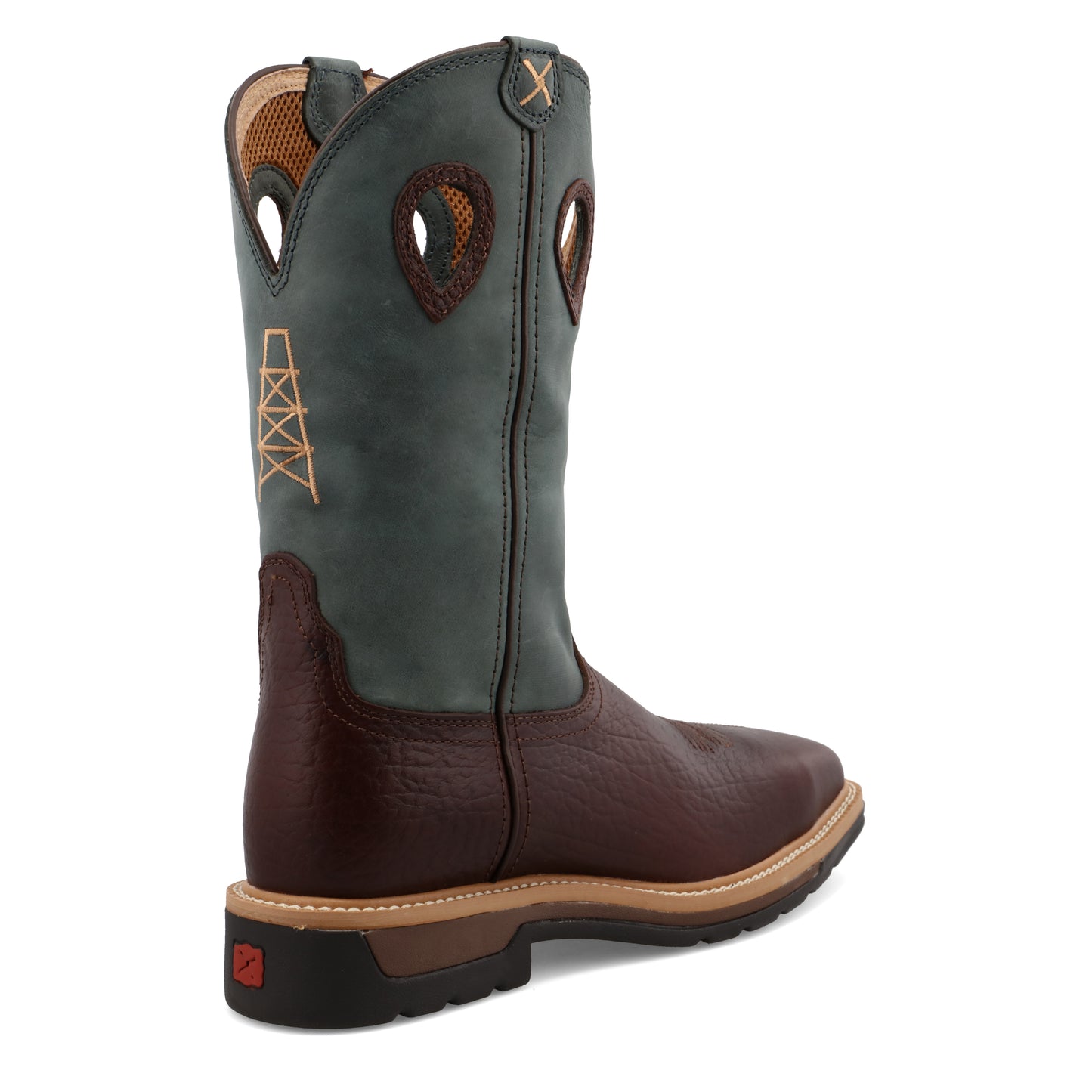 TWISTED X - 12" WESTERN BOOT - OILED COGNAC & BLUE (STEEL TOE) - MLCS006