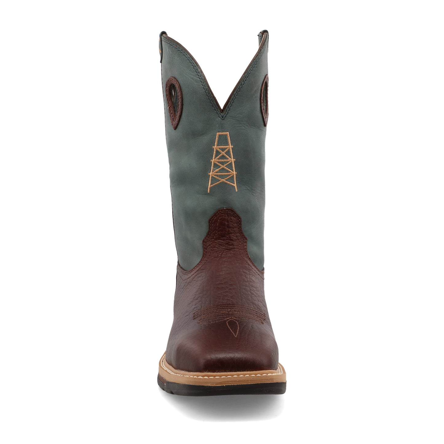 TWISTED X - 12" WESTERN BOOT - OILED COGNAC & BLUE (STEEL TOE) - MLCS006