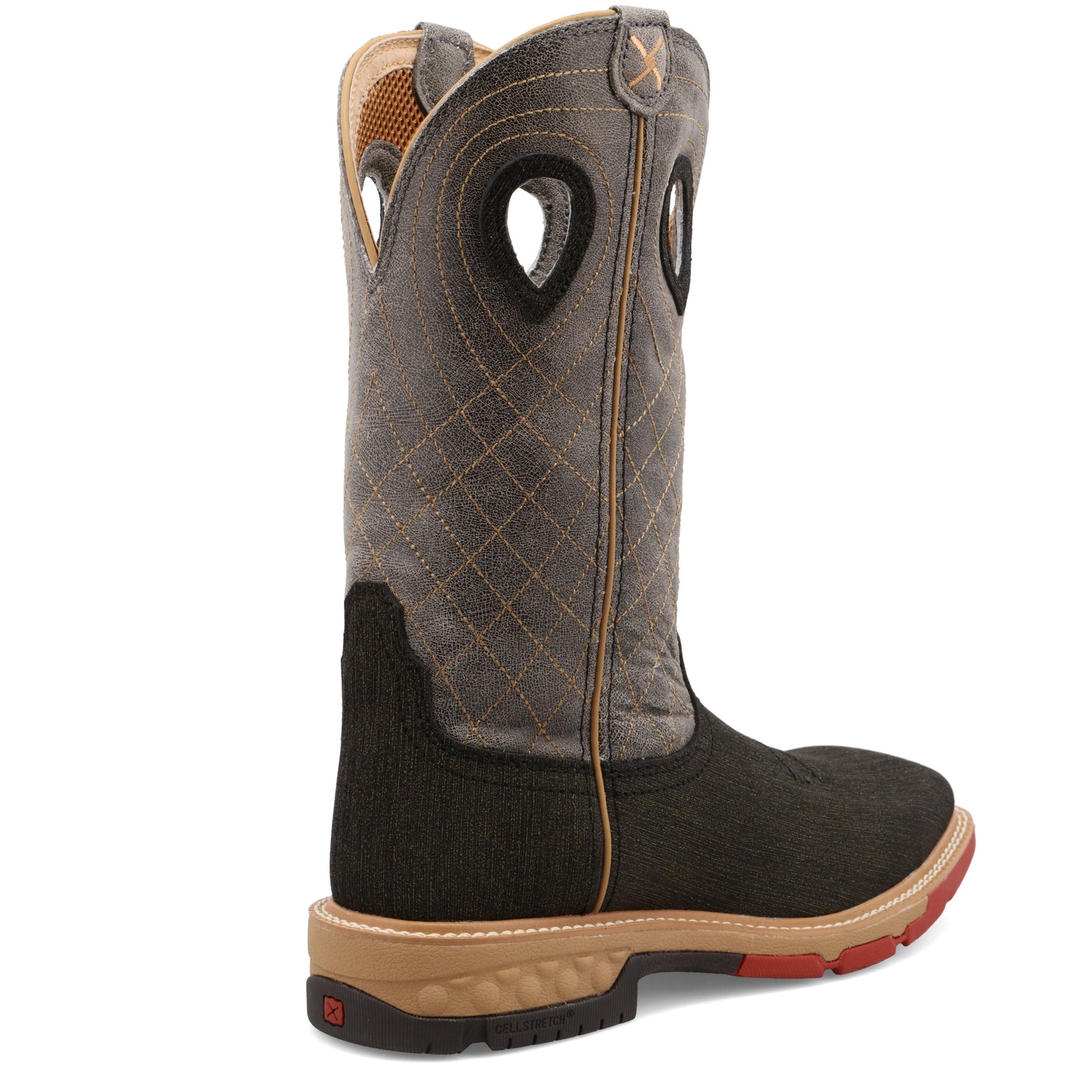 TWISTED X - 12" WESTERN WORK BOOT - CHARCOAL & GRAY (ALLOY TOE) - MXBA002
