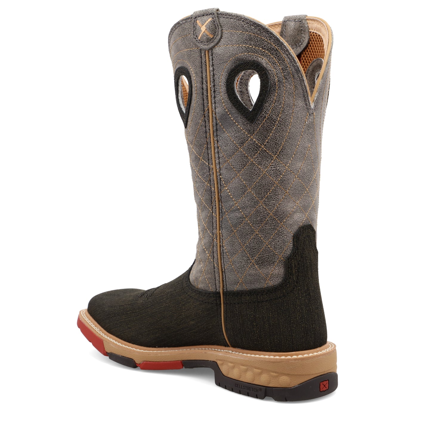 TWISTED X - 12" WESTERN WORK BOOT - CHARCOAL & GRAY (ALLOY TOE) - MXBA002