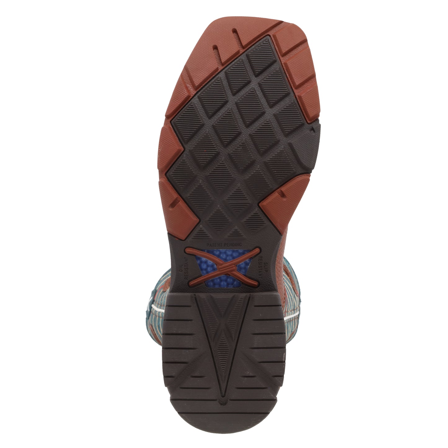 TWISTED X - 12" WESTERN WORK BOOT - COGNAC & DARK GREEN (COMPOSITE TOE) - MXBA004