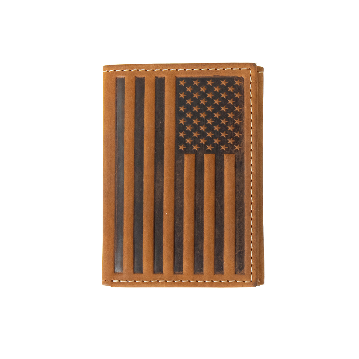 M&F - TRI-FOLD TOP GRAIN LEATHER FLAG WALLET