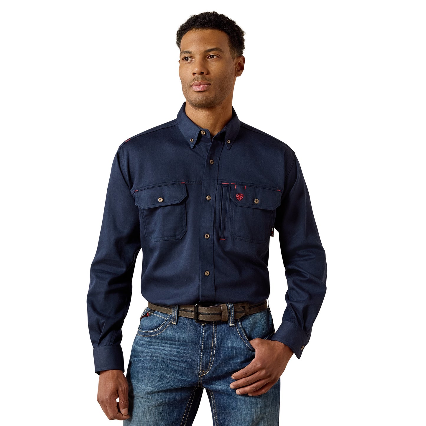 ARIAT FR - FR SOLID VENT WORK SHIRT - NAVY