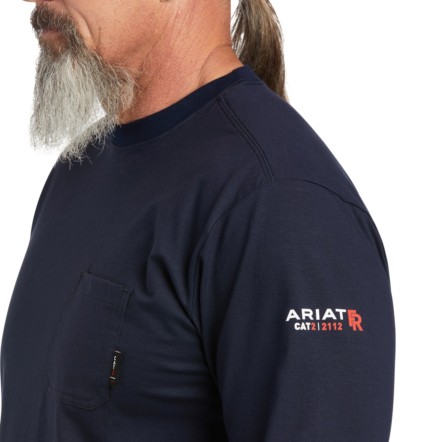 ARIAT FR - MENS FR STRETCH LOGO LS T-SHRT NAVY/USA - 10039294