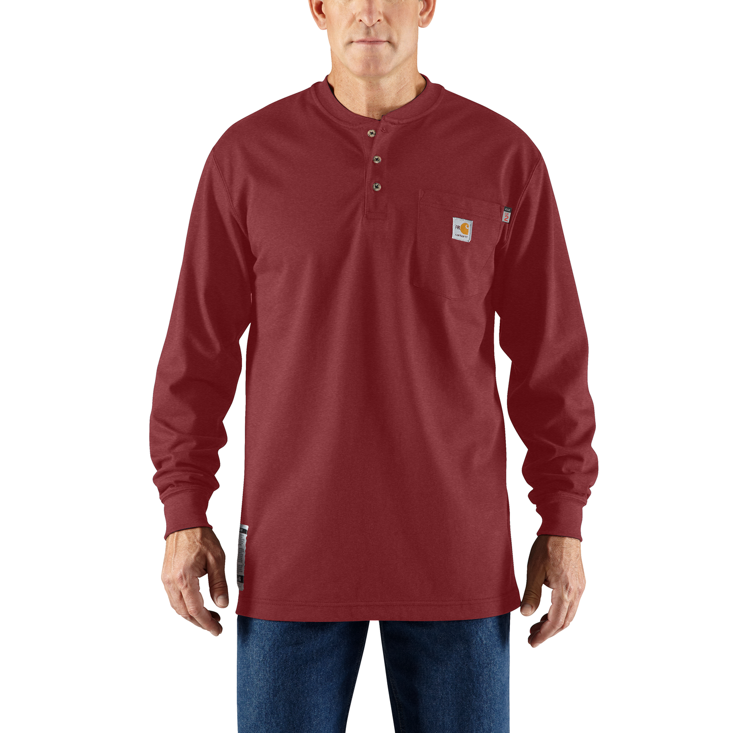 CARHARTT FR - FLAME RESISTANT FORCE LOOSE FIT MIDWEIGHT LONG-SLEEVE POCKET HENLEY T-SHIRT - 100237