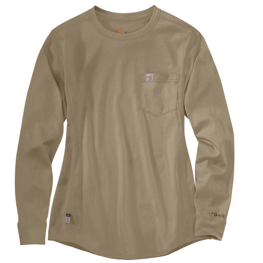 CARHARTT FR - WOMENS FLAME RESISTANT FORCE COTTON LONG SLEEVE CREWNECK T-SHIRT - 102685-250