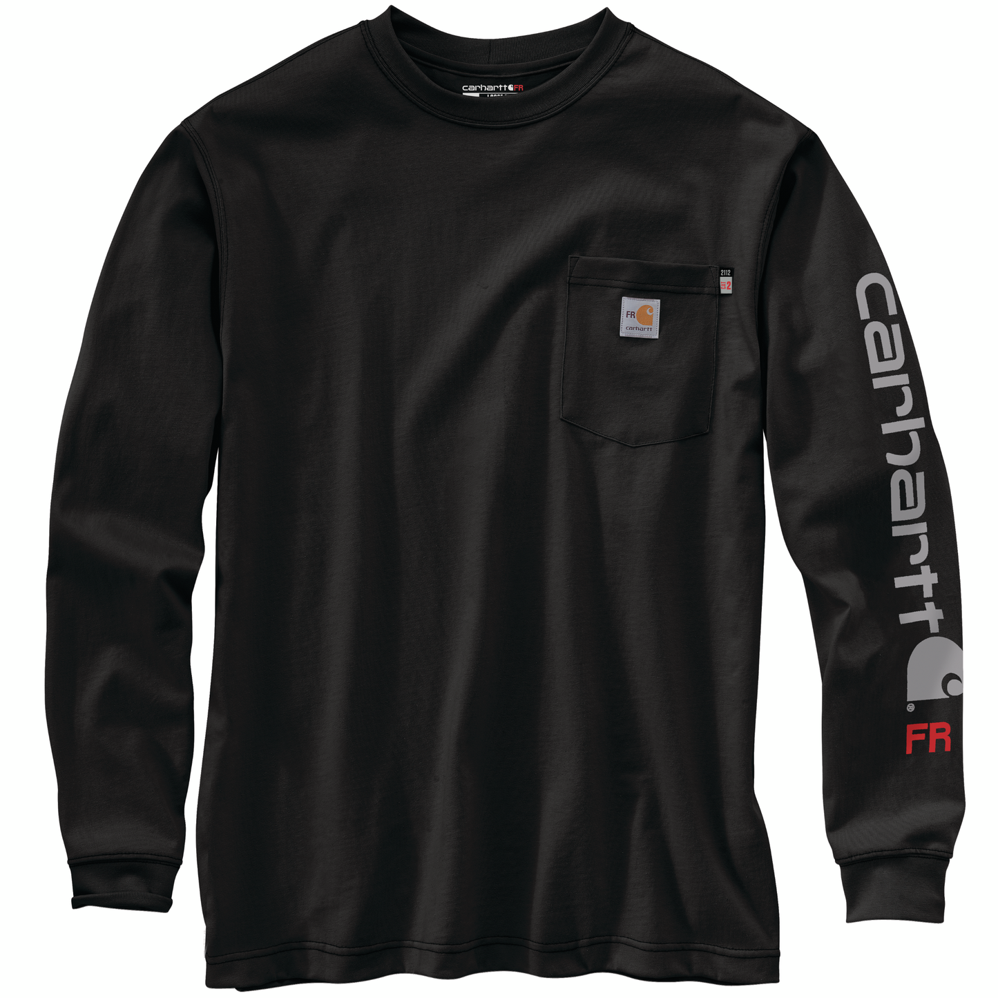 CARHARTT FR - FLAME RESISTANT FORCE LOOSE FIT LIGHTWEIGHT LONG-SLEEVE LOGO GRAPHIC T-SHIRT - 104130-BLK