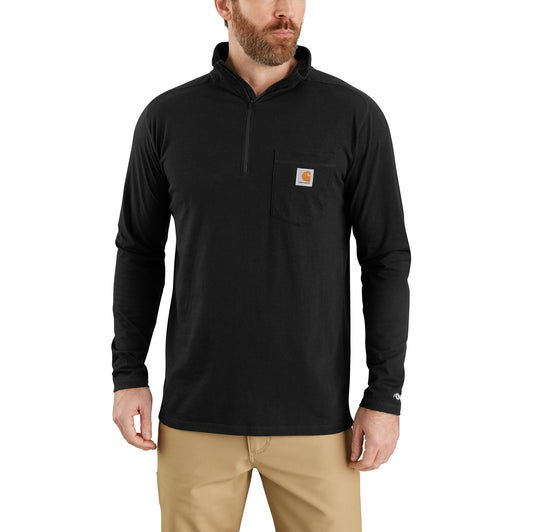 CARHARTT - FORCE RELAXED FIT MIDWEIGHT LONG-SLEEVE QUARTER-ZIP MOCK-NECK T-SHIRT - 104255-N04