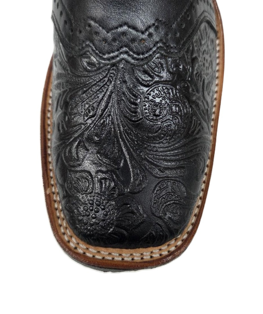 BOULET - WOMEN'S BLACK FLORAL WESTERN BOOT - 5167