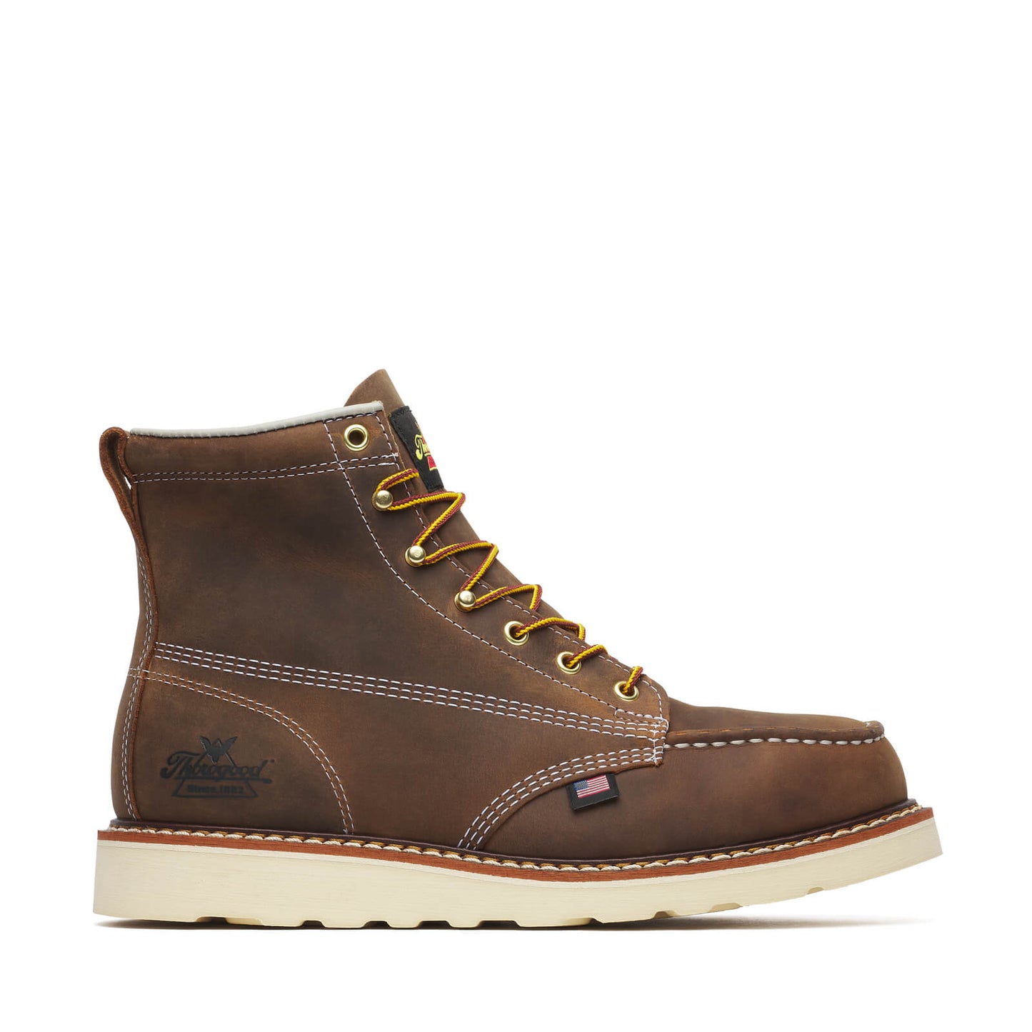 THOROGOOD - 6" AMERICAN HERITAGE TRAIL CRAZY HORSE MOC TOE - AMERICAN MADE (STEEL TOE)