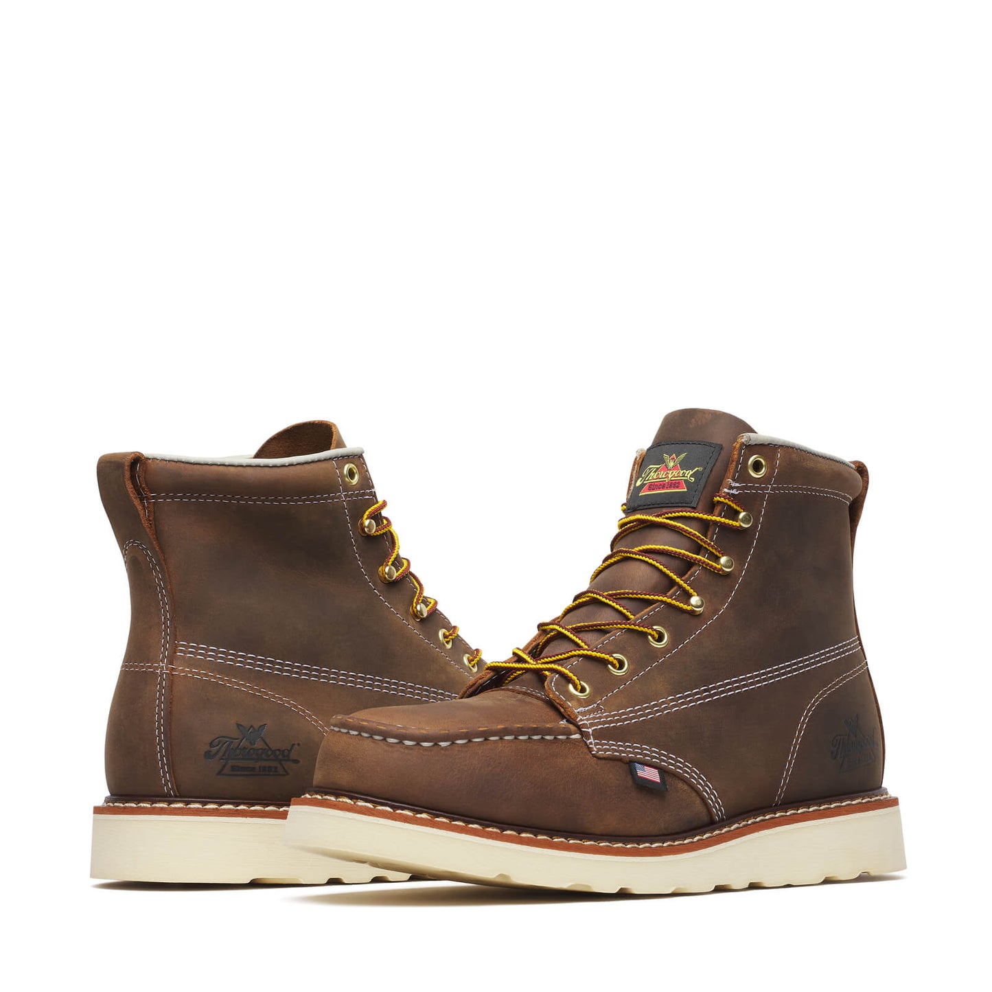 THOROGOOD - 6" AMERICAN HERITAGE TRAIL CRAZY HORSE MOC TOE - AMERICAN MADE (STEEL TOE)