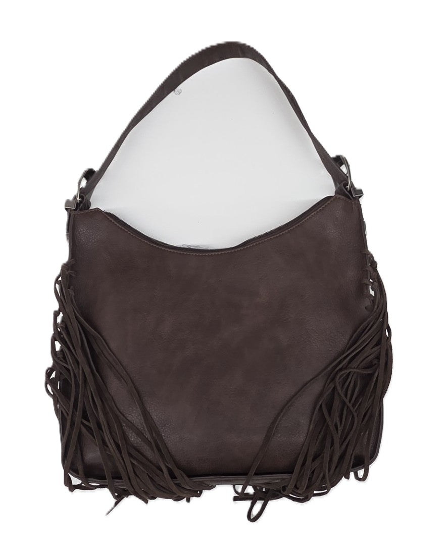 MONTANA WEST - WOMEN'S FRINGE HOBO BAG TAN