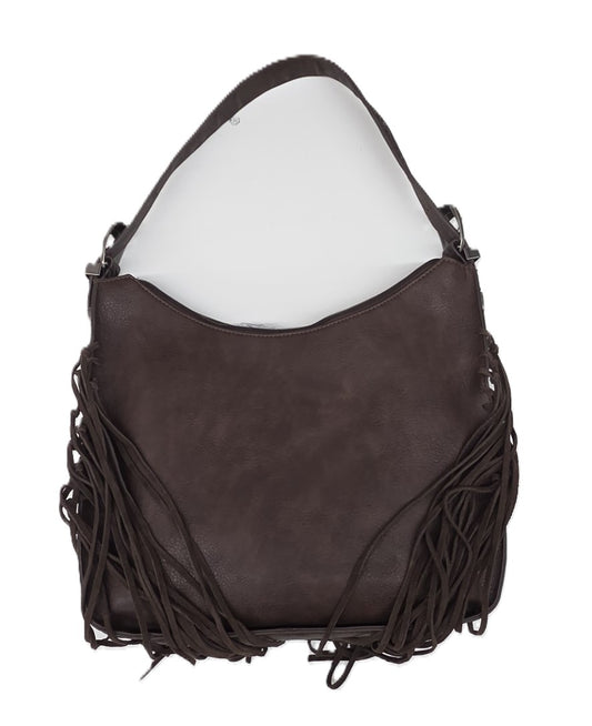 MONTANA WEST - WOMEN'S FRINGE HOBO BAG TAN