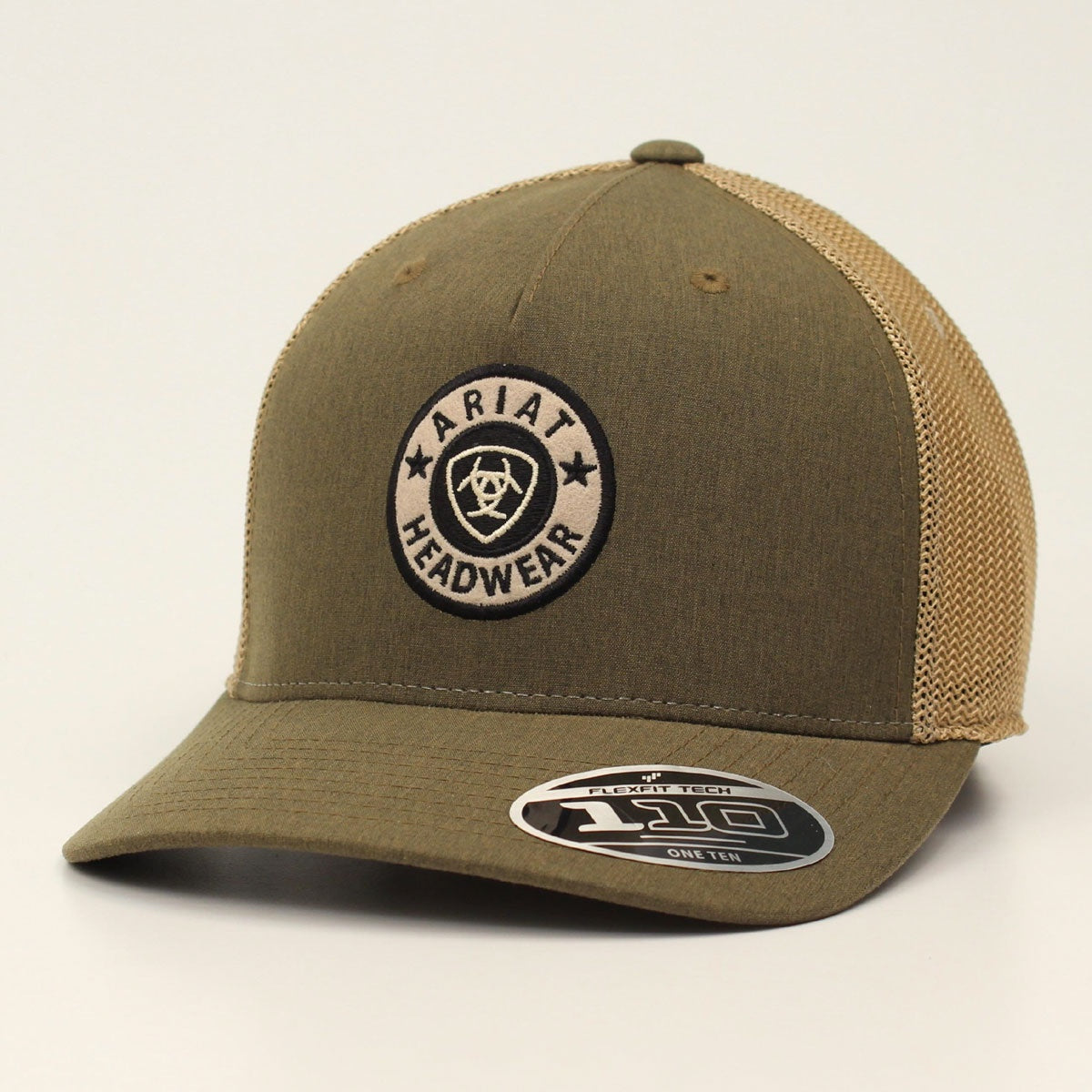 M&F - ARIAT MESH SNAP BACK GREEN & TAN