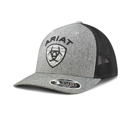 M&F - ARIAT GRAY/BLACK WESTERN BADGE SNAPBACK - A300064606