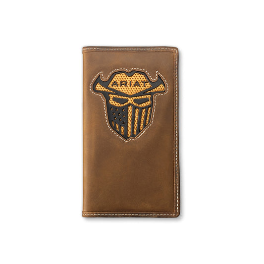 M&F - ARIAT WORK CHECKBOOK WALLET ORANGE OUTLAW - A3400644
