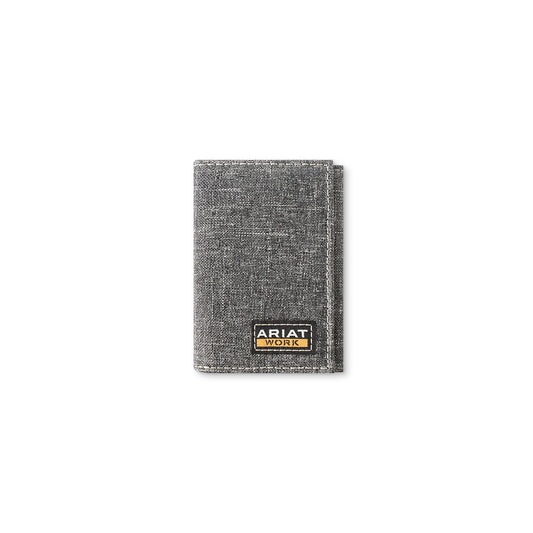 M&F - ARIAT GREY CANVAS TRI-FOLD WALLET - A3402906