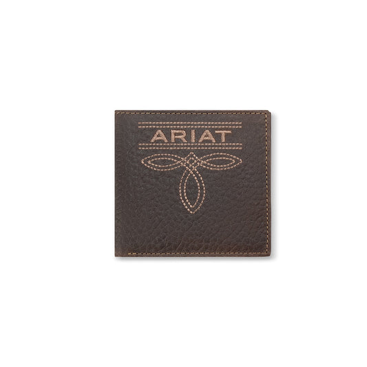 M&F - LARGE BIFOLD ARIAT BUG STITCH BROWN - A3563502