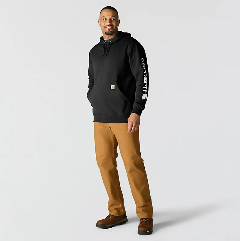 LOOSE FIT MIDWEIGHT LOGO SLEEVE GRAPHIC SWEATSHIRT - K288-BLK