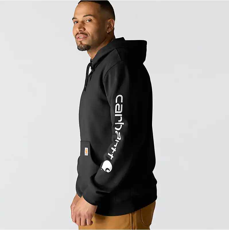 LOOSE FIT MIDWEIGHT LOGO SLEEVE GRAPHIC SWEATSHIRT - K288-BLK