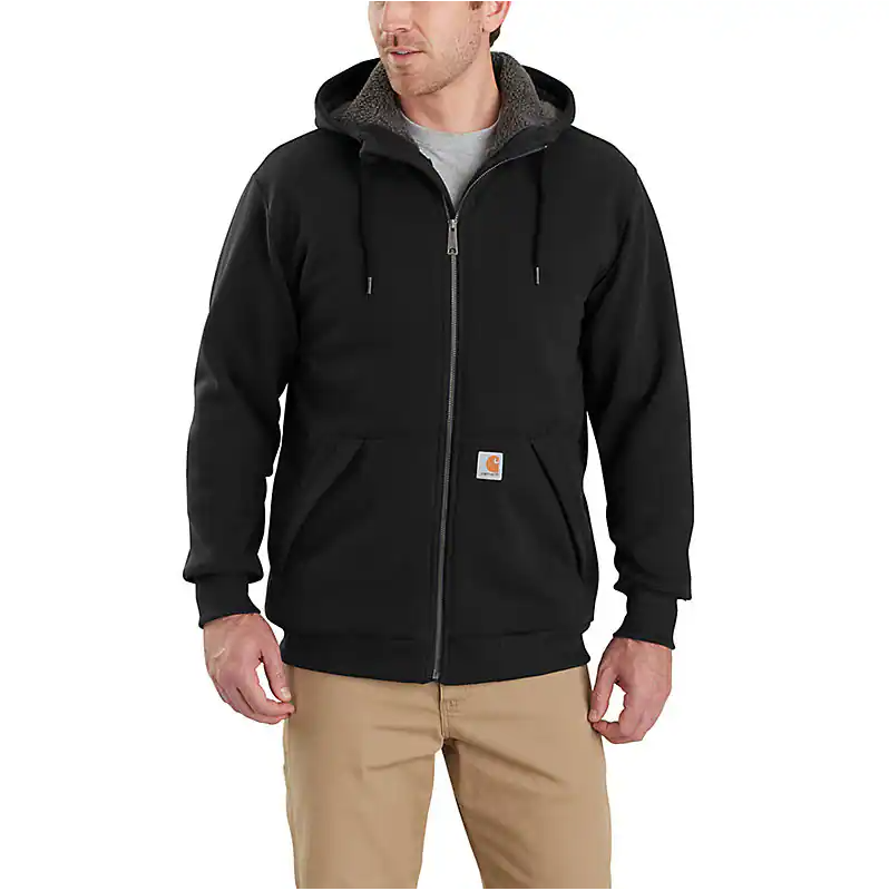 CARHARTT - RAIN DEFENDER LOOSE FIT MIDWEIGHT SHERPA-LINED FULL-ZIP SWEATSHIRT - 103308-001