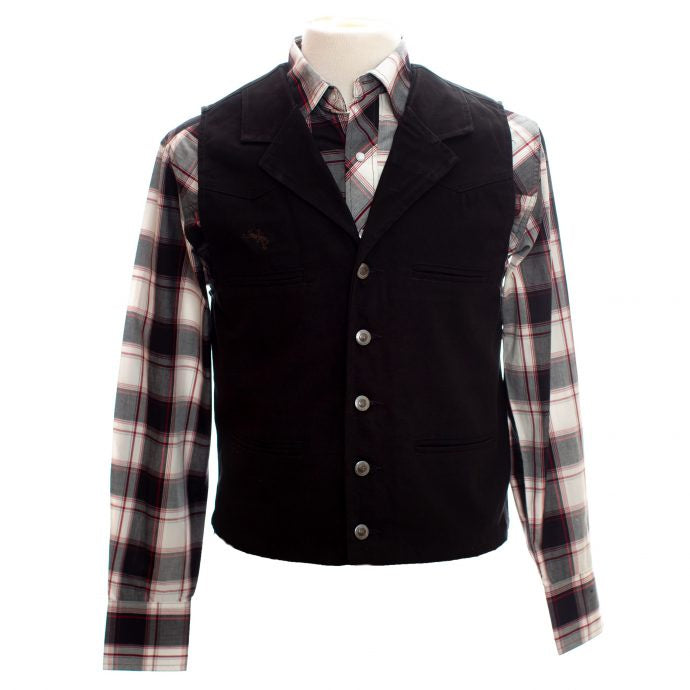 WYOMING TRADERS - BRONCO CANVAS VEST - BLACK