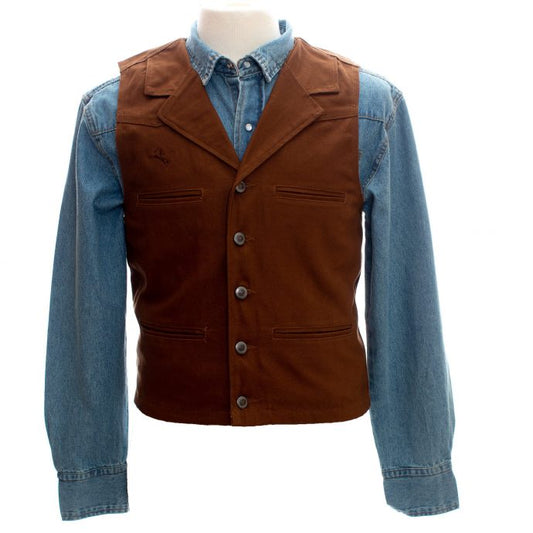 WYOMING TRADERS - BRONCO CANVAS VEST - CHOCOLATE