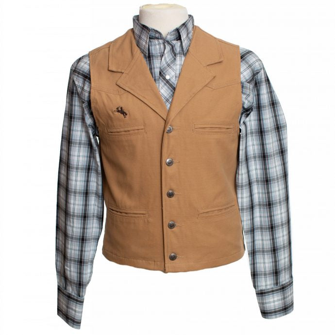 WYOMING TRADERS - BRONCO CANVAS VEST - TAN