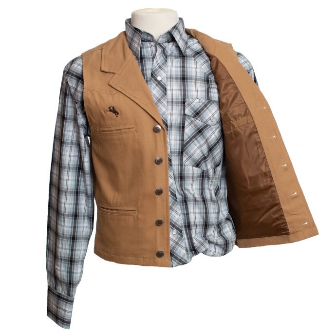 WYOMING TRADERS - BRONCO CANVAS VEST - TAN