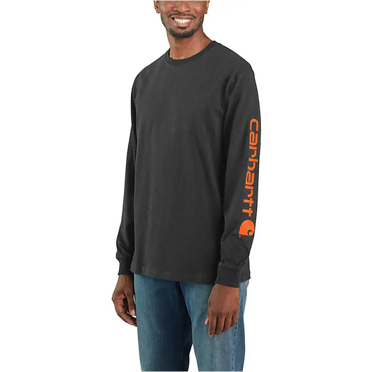 CARHARTT - LOOSE FIT HEAVYWEIGHT LONG-SLEEVE LOGO SLEEVE GRAPHIC T-SHIRT - K231-CRH