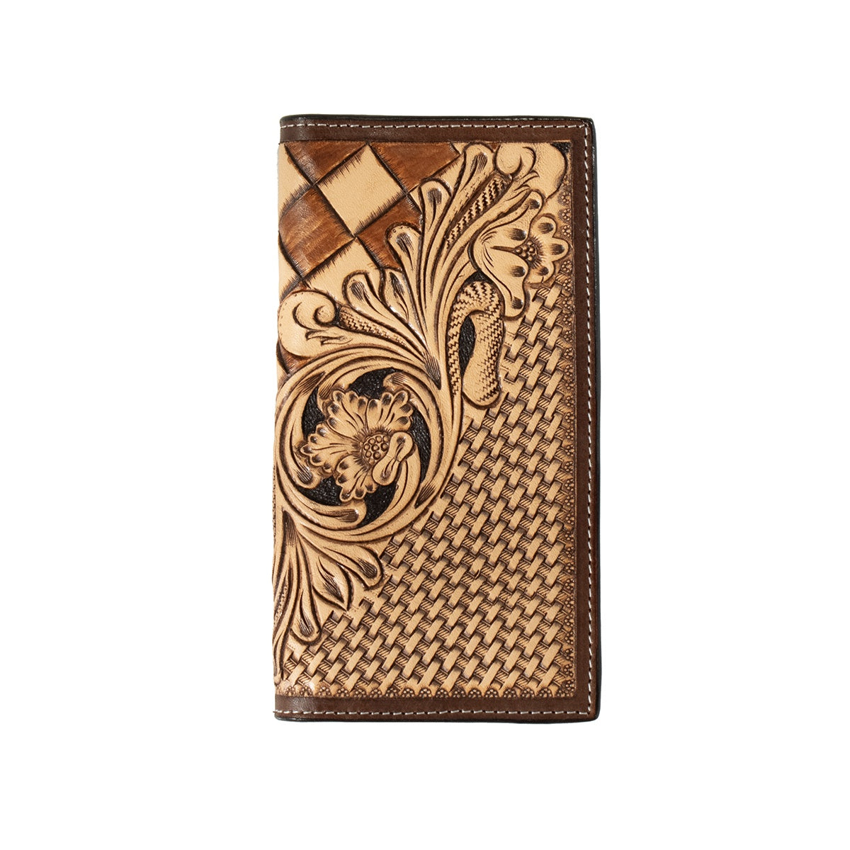 M&F - RODEO WALLET HAND TOOLED FLORAL BASKET WEAVE - D250013908