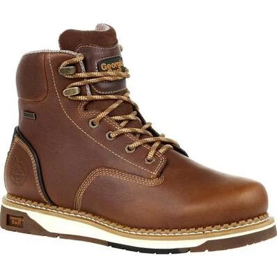 GEORGIA - 6 GEORGIA BOOT AMP LT WEDGE WORK BOOT - WATERPROOF (STEEL TOE)