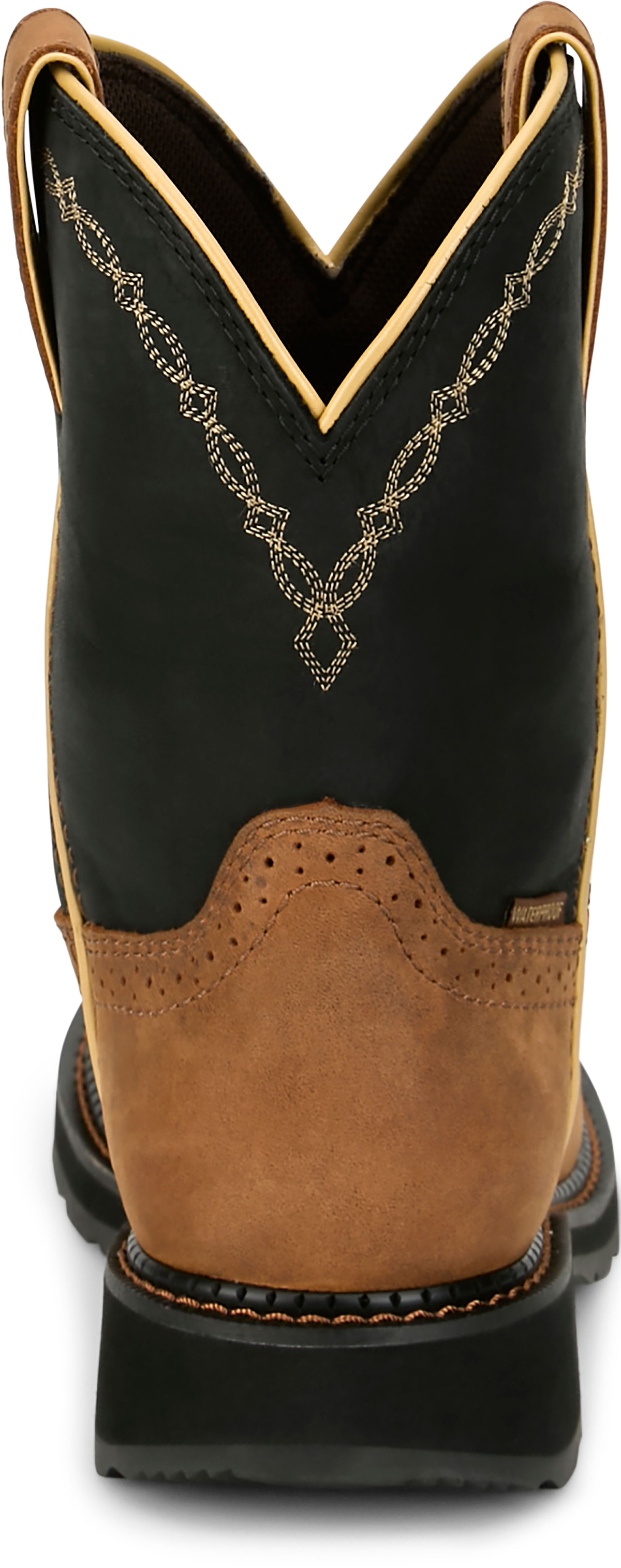 JUSTIN - 8" WOMEN'S DARBY WORK BOOT - WATERPROOF (NANO COMPOSITE) - COGNAC