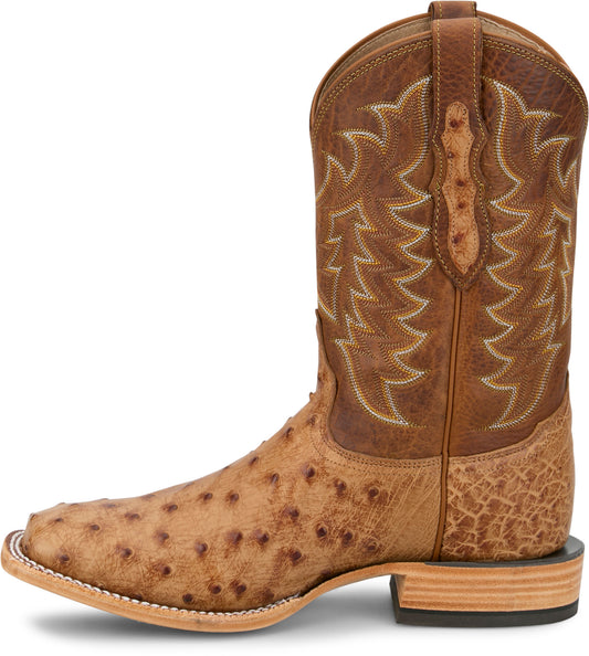 TONY LAMA - 11" JUAN FULL QUILL OSTRICH - BRANDY