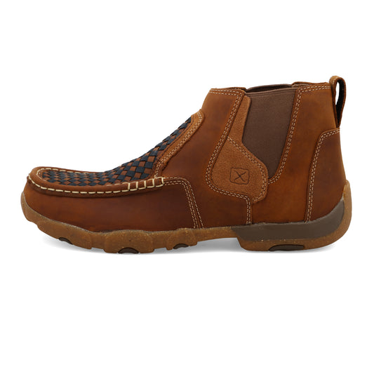 TWISTED X - 4" CHELSEA DRIVING MOC - WOVEN MULTI & OILED SADDLE - MDMG005