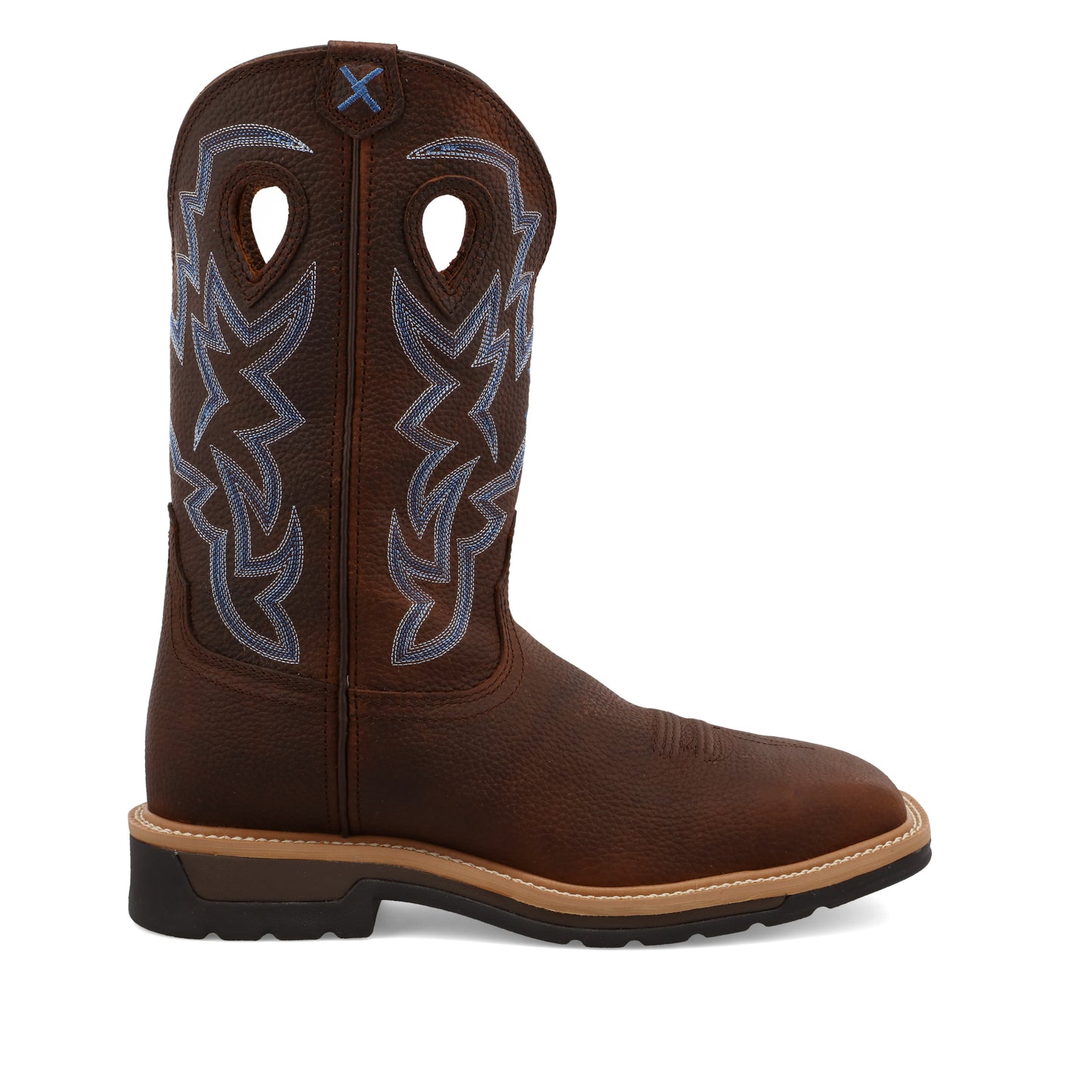 TWISTED X - 12" WESTERN WORK BOOT - BROWN PEBBLE (STEEL TOE) - MLCS003