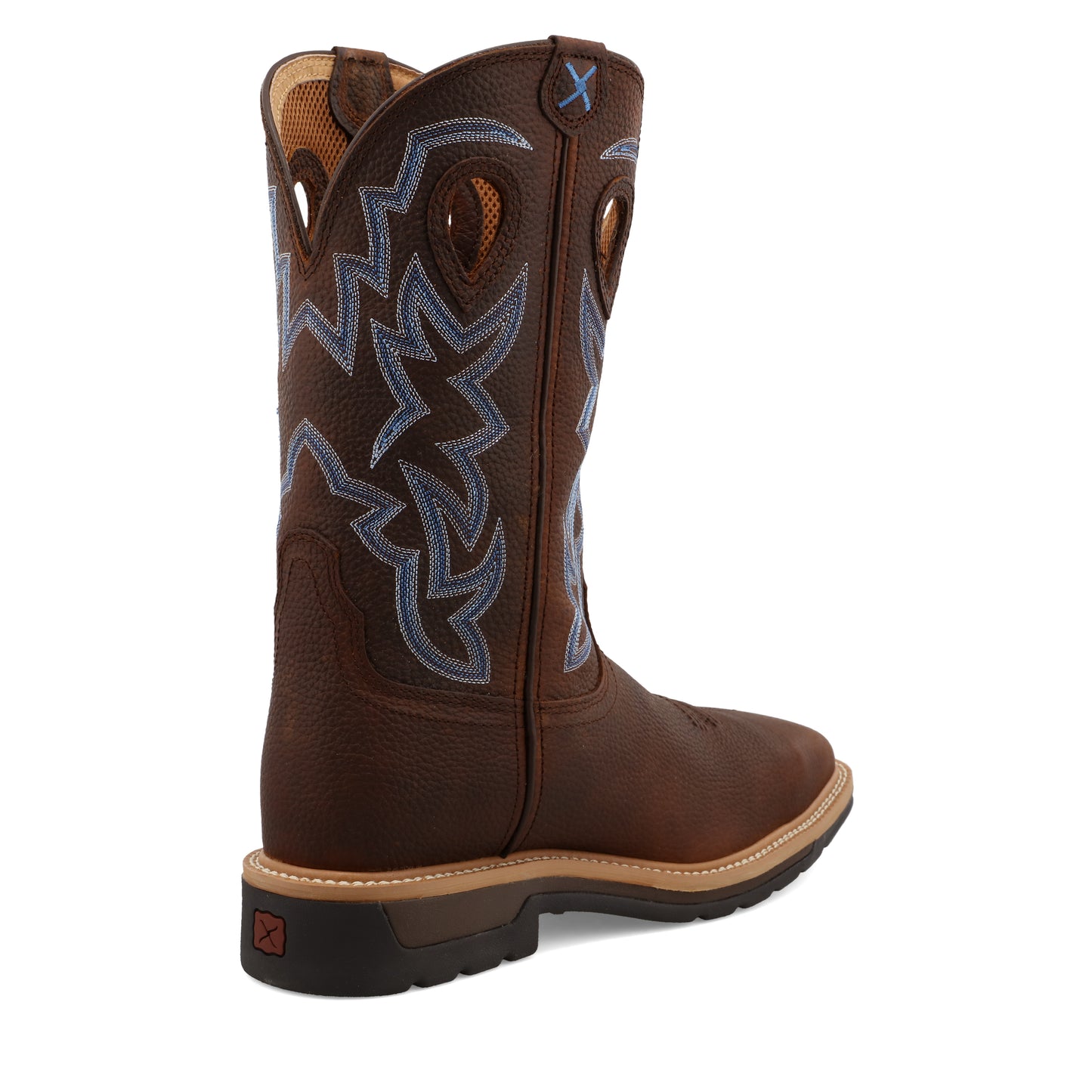 TWISTED X - 12" WESTERN WORK BOOT - BROWN PEBBLE (STEEL TOE) - MLCS003