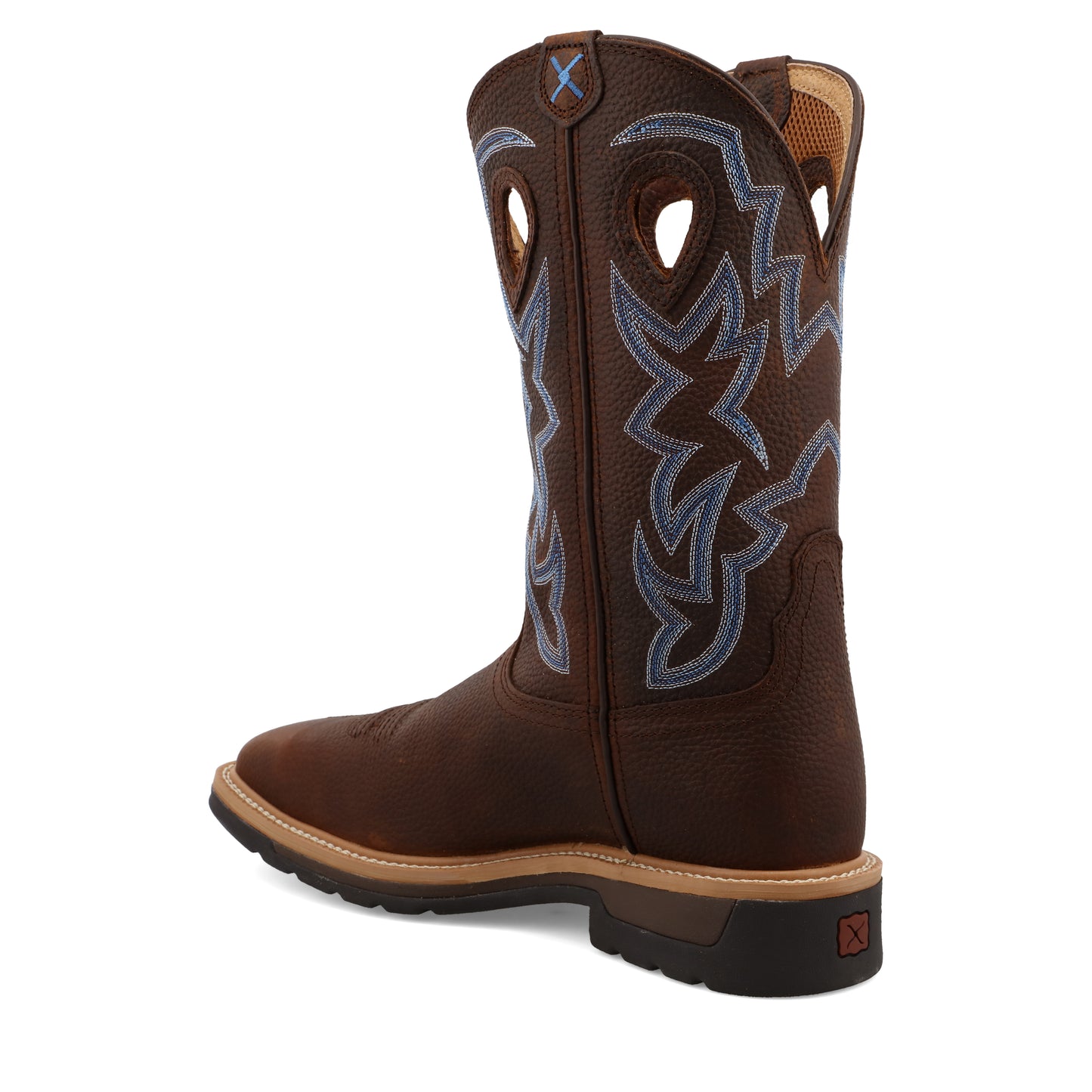 TWISTED X - 12" WESTERN WORK BOOT - BROWN PEBBLE (STEEL TOE) - MLCS003