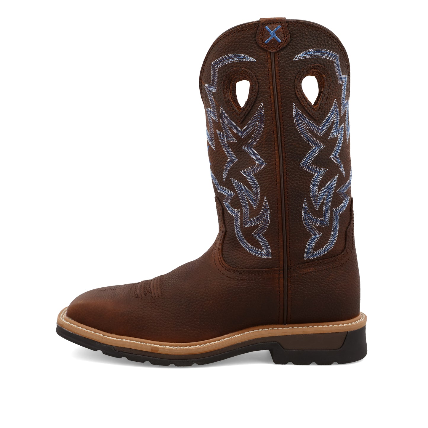 TWISTED X - 12" WESTERN WORK BOOT - BROWN PEBBLE (STEEL TOE) - MLCS003