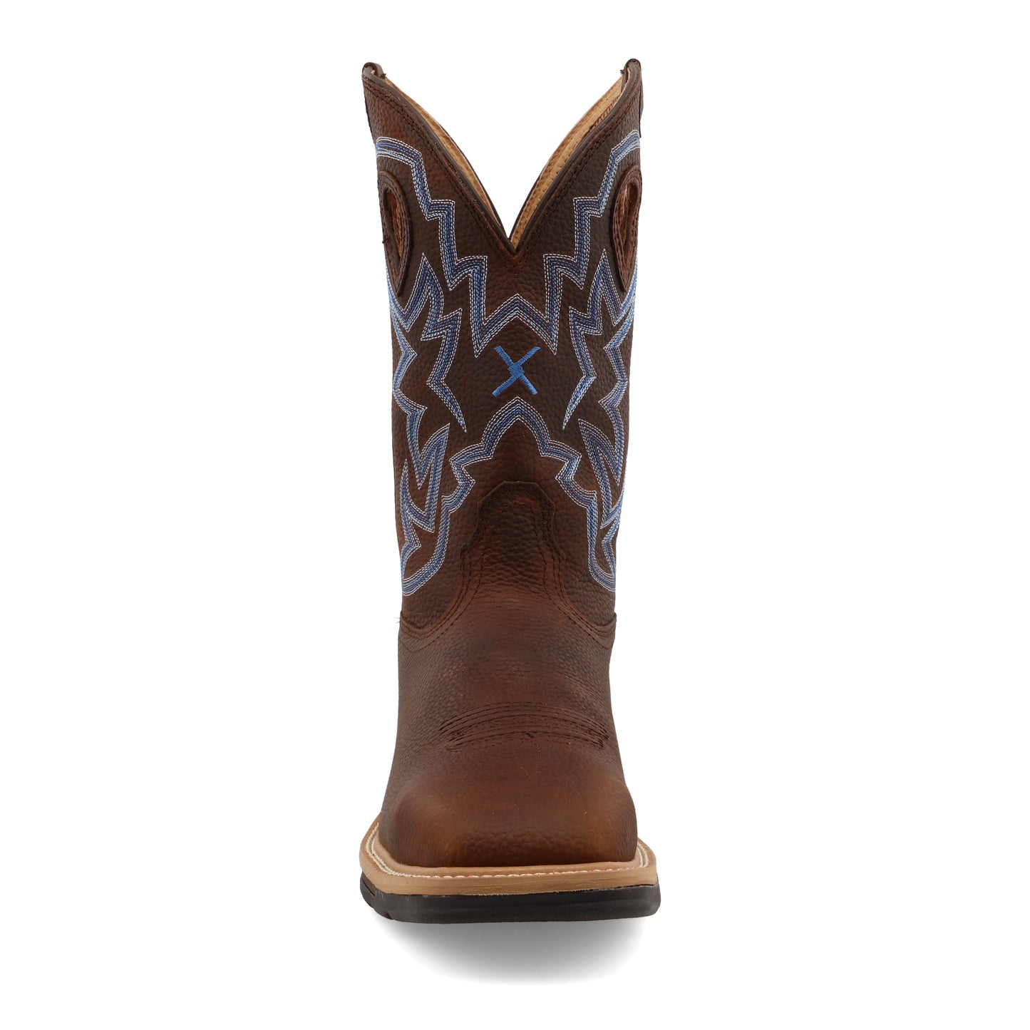 TWISTED X - 12" WESTERN WORK BOOT - BROWN PEBBLE (STEEL TOE) - MLCS003