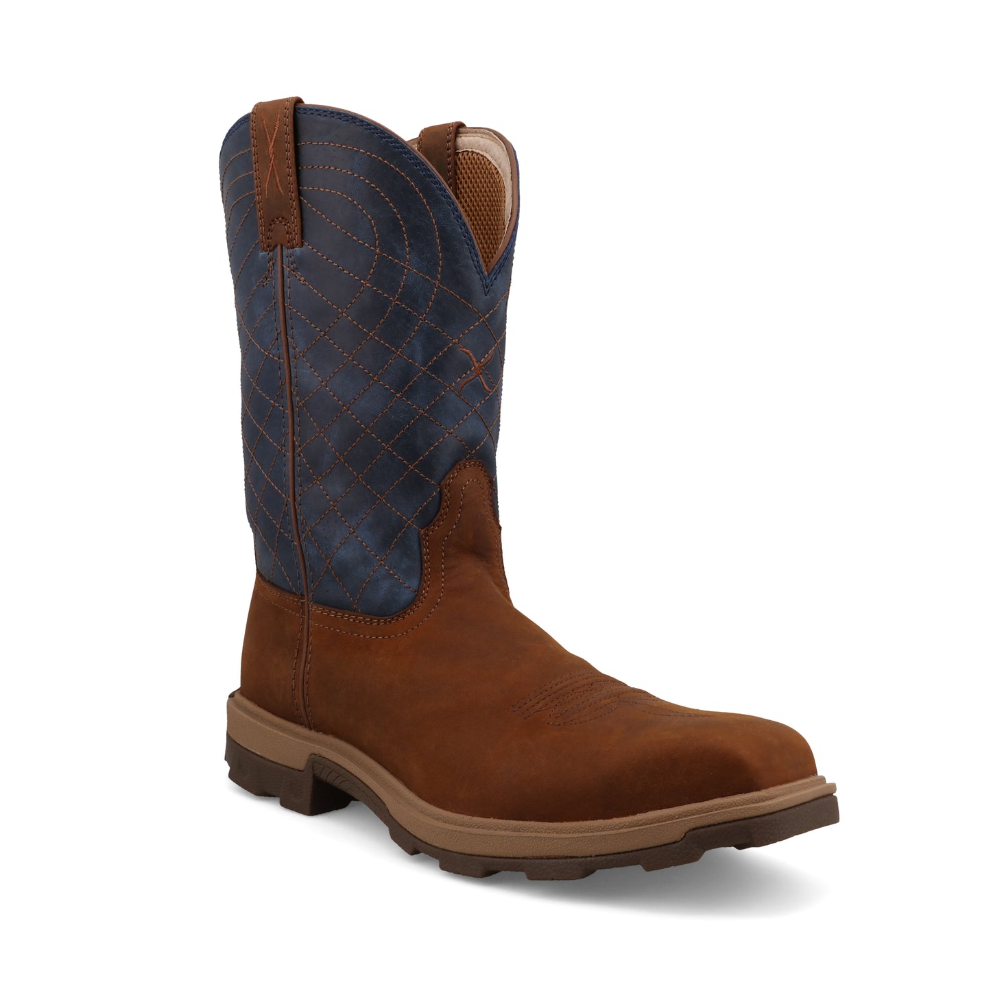 TWISTED X - 11" ULTRALITE X WORK BOOT - MOCHA & DENIM (NANO COMPOSITE TOE) - MULN004