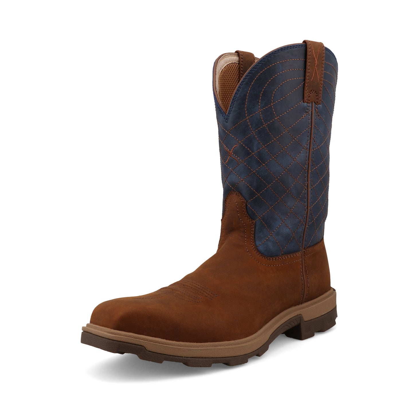 TWISTED X - 11" ULTRALITE X WORK BOOT - MOCHA & DENIM (NANO COMPOSITE TOE) - MULN004